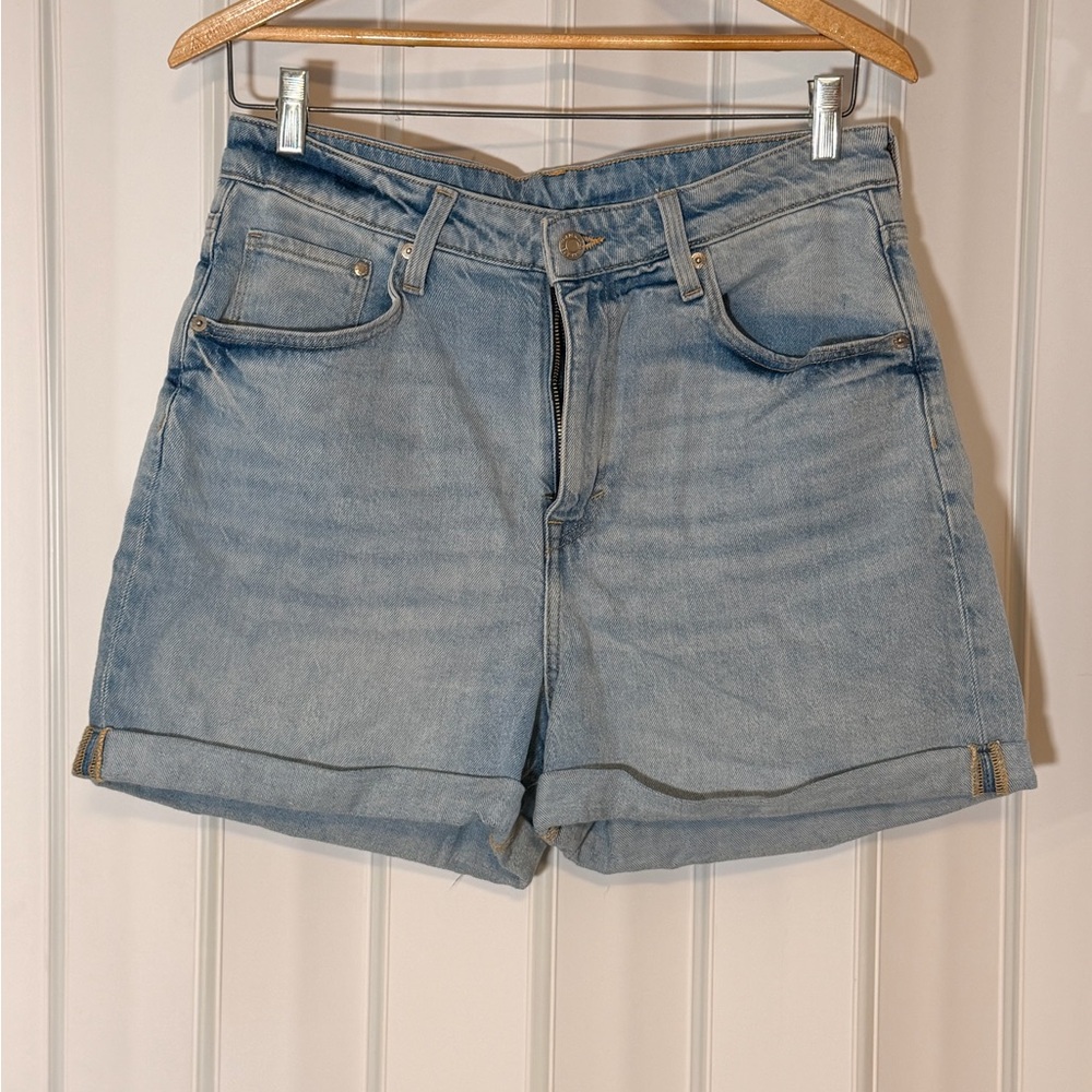 H&M Light Blue Cuffed Denim Shorts